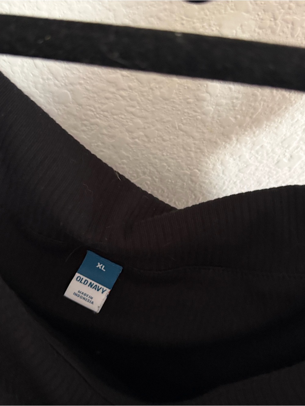 Old Navy Black Ribbed Off Shoulder Knit Top Women’s XL Stretch Casual Basic - Picture 3 of 4